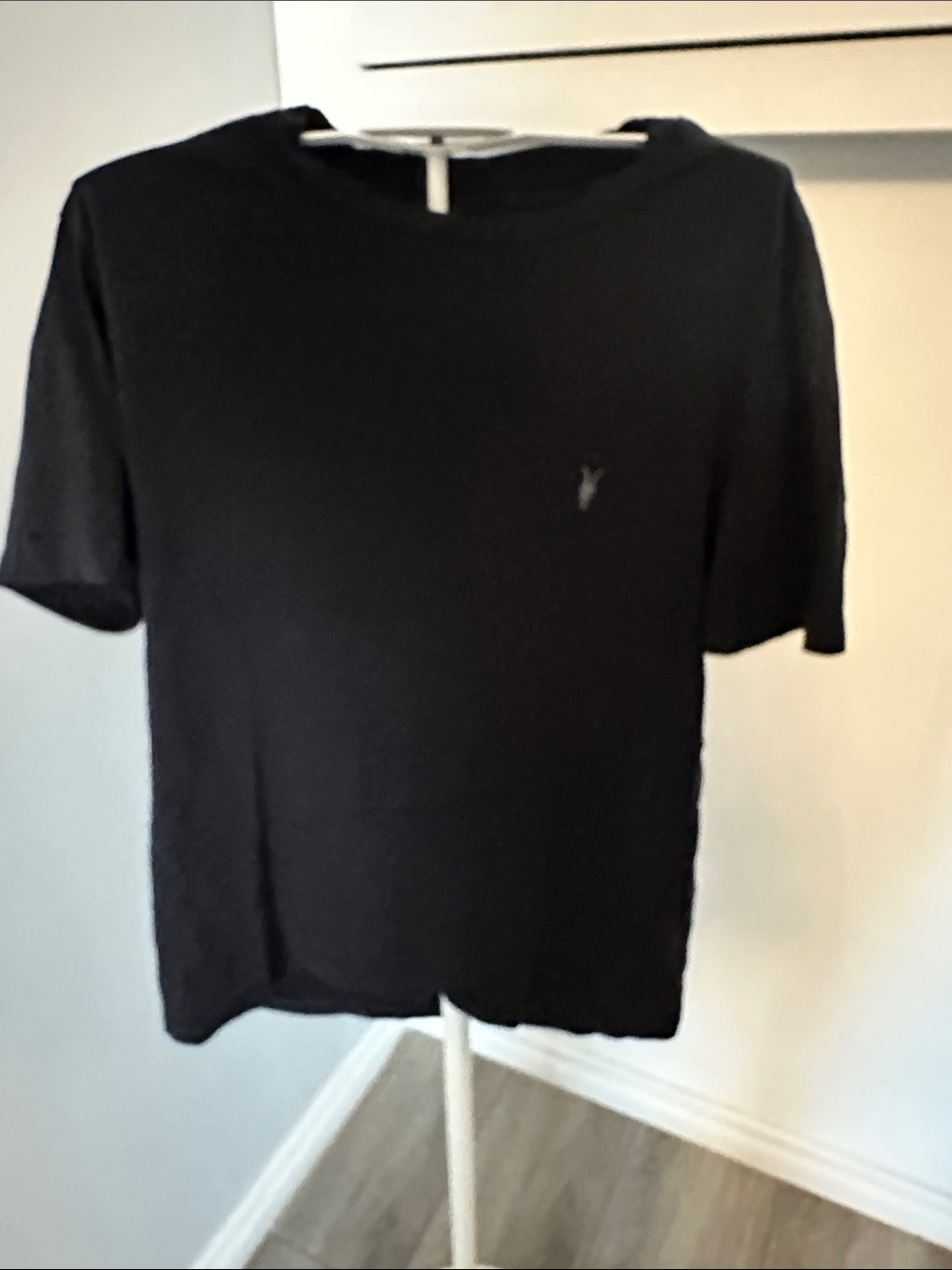 AllSaints Black Short Sleeve Crew Tee